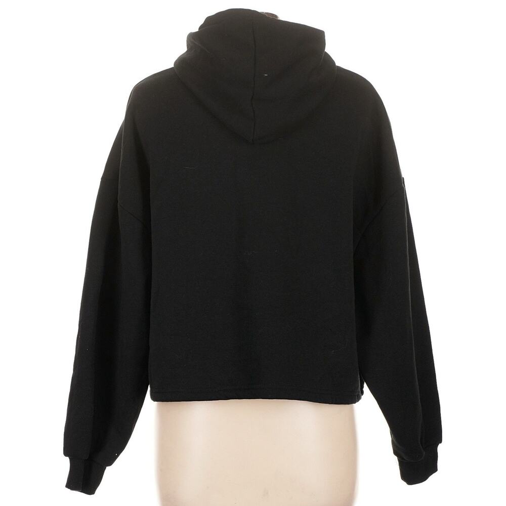 Von Dutch Vintage Womens Size L Black Cropped Jeweled Logo Pullover Hoodie Y2K - Picture 5 of 10